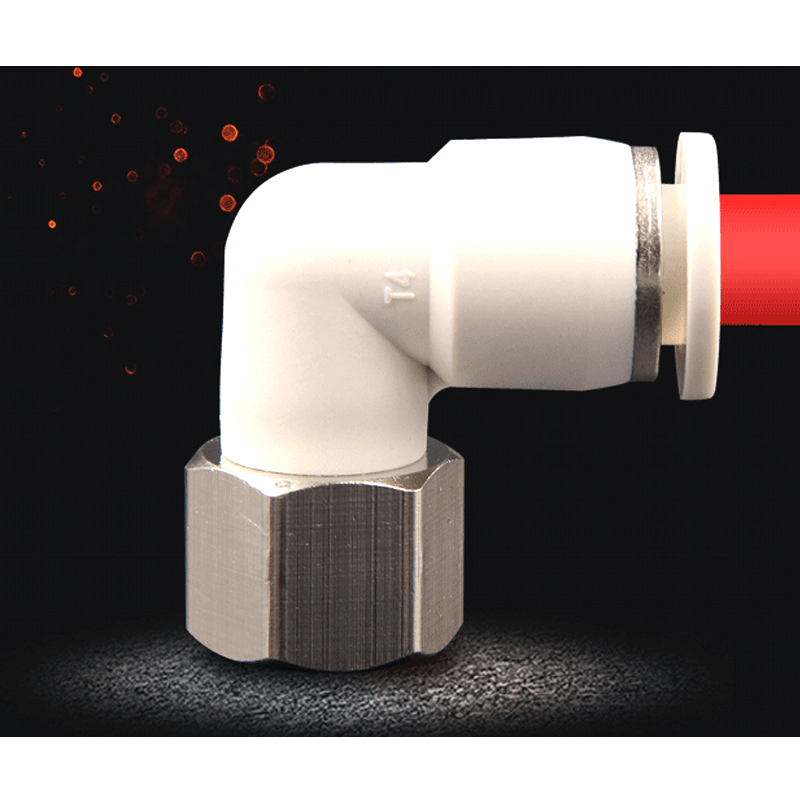 White PLF type pneumatic elbow pipe quick connector